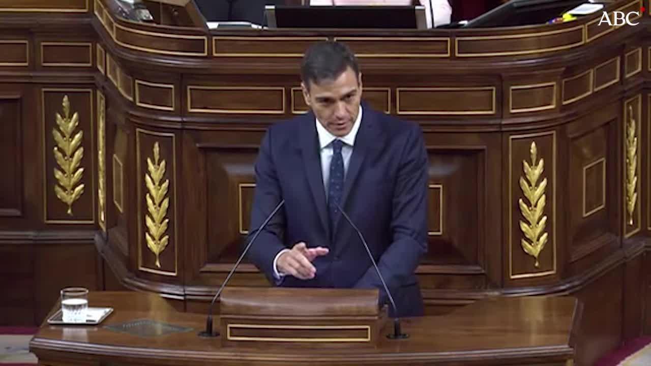 El presidente del Gobierno, Pedro Sánchez, en el Pleno del Congreso de los diputados