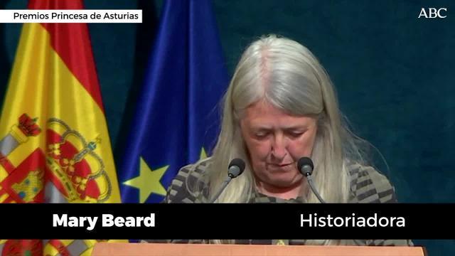 Mary Beard, durante su discurso