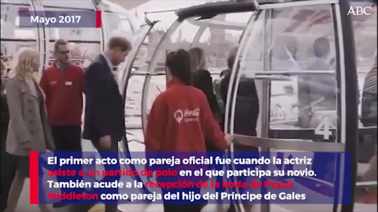 El Príncipe harry y Meghan Markle durante un acto público