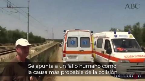 Imagen del accidente de trenes en el sur de Italia