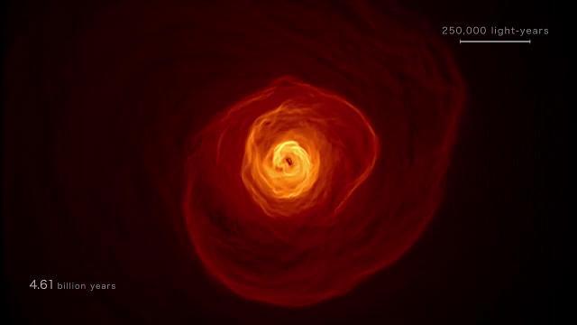 Imagen en rayos X del gas caliente en el cúmulo de Perseo tomada por Chandra tras varios días de observaciones