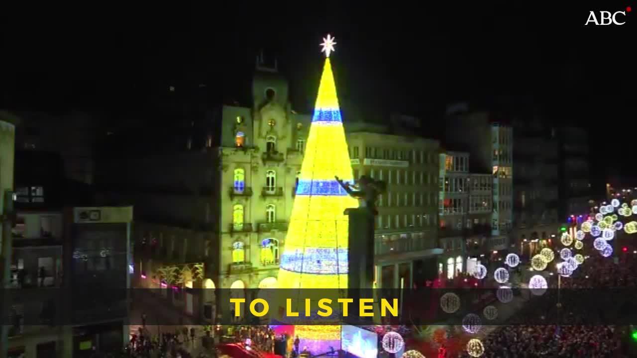 Abel Caballero inaugurando las luces de navidad de Vigo