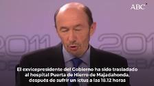 Alfredo Pérez Rubalcaba, hospitalizado grave tras sufrir un ictus