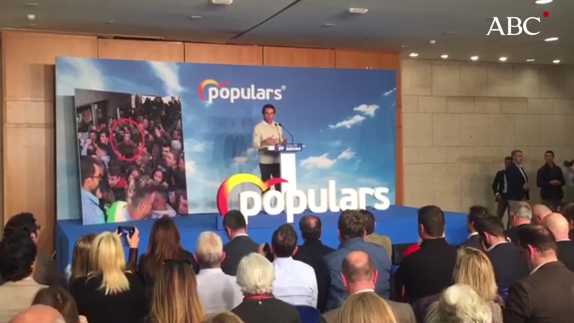 Aznar, en Barcelona: «No siendo candidato a nada ni queriendo serlo, soy candidato a ser un buen español»