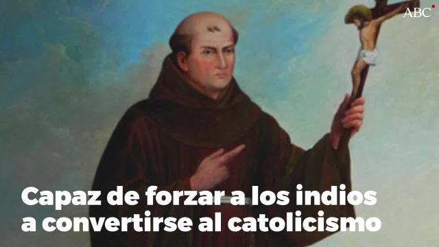 Una estatua de Fray Junípero Serra en la Misión de San Gabriel Arcángel (California)