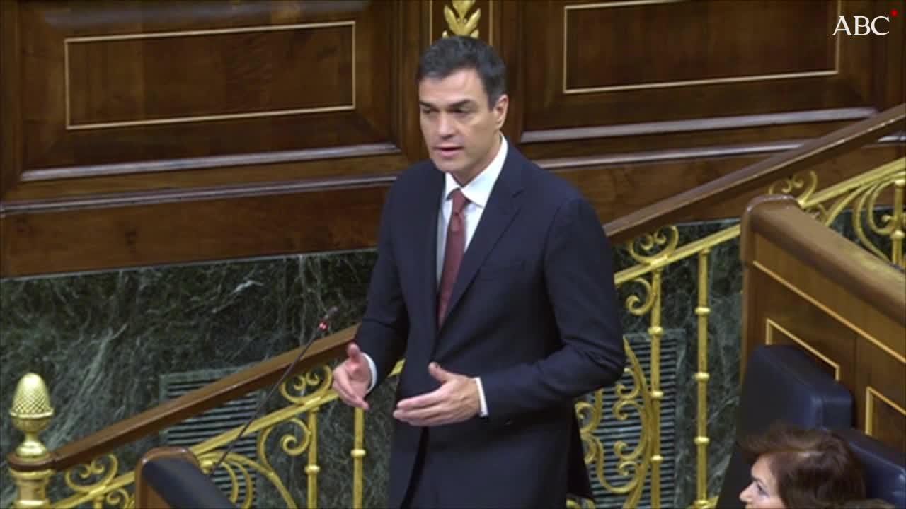 Pedro Sánchez, en la sesión de control al Gobierno