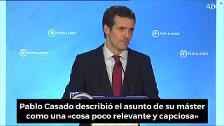 Las explicaciones de Casado sobre su polémico máster: «Cosa poco relevante y capciosa»