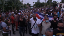 Los partidarios de Díaz-Canel marchan en La Habana como respuesta a las protestas