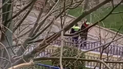 Secuencia de las maniobras realizadas en la Plaza de España / Vídeo: @yjacomino