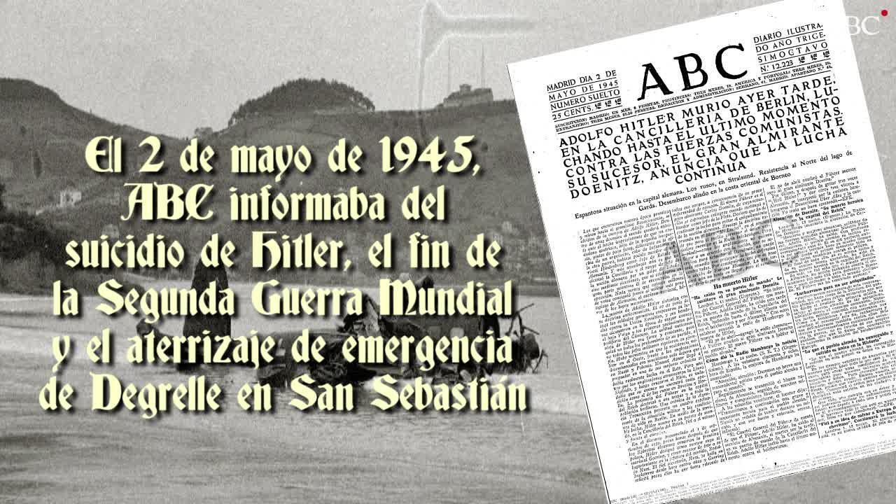 El avión de Degrelle, tras estrellarse en La Concha, el 8 de mayo de 1945