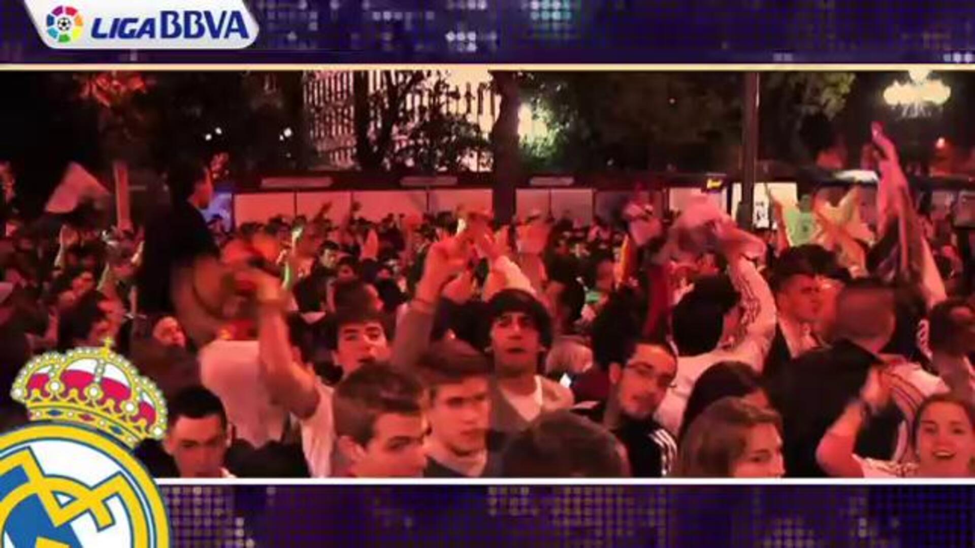 Cánticos y pancartas contra Guardiola, Messi y el Barça en la Cibeles