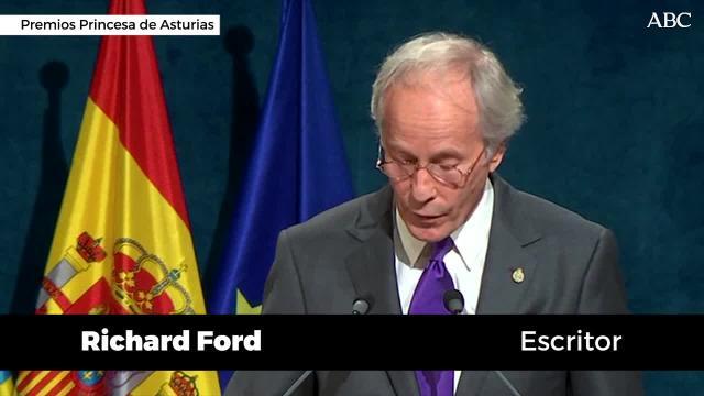 Richard Ford, durante su discurso