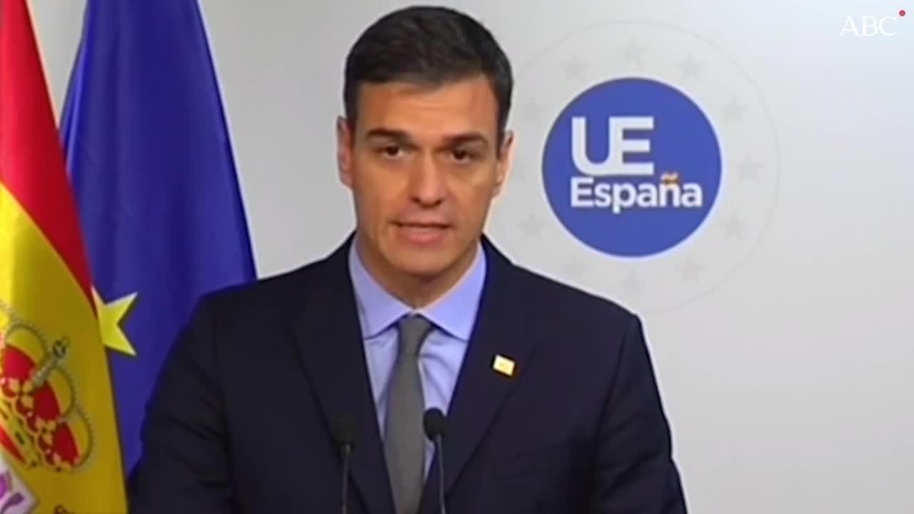 Pedro Sánchez, durante la rueda de prensa