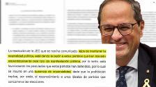 Torra no retira los lazos amarillos ni las esteladas de los edificios públicos