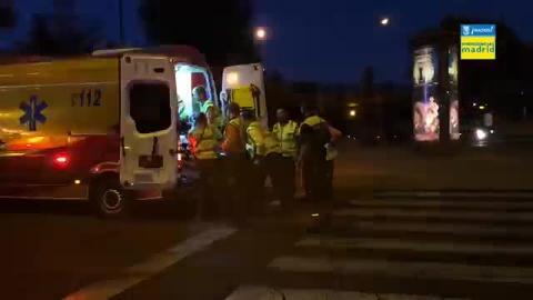 Los equipos de Emergencias, instantes después del accidente