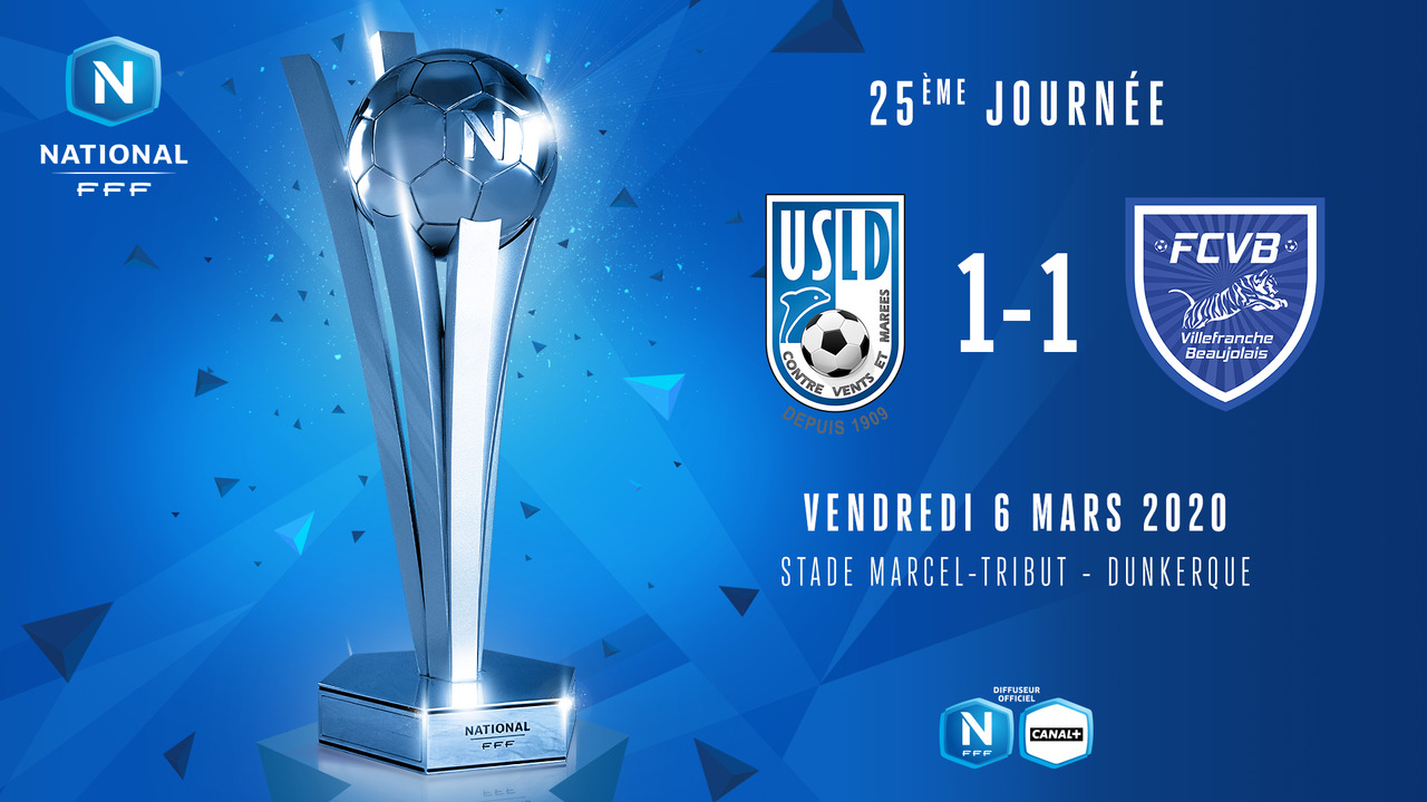 J25 | USL Dunkerque – FC Villefranche-Beaujolais (1-1)
