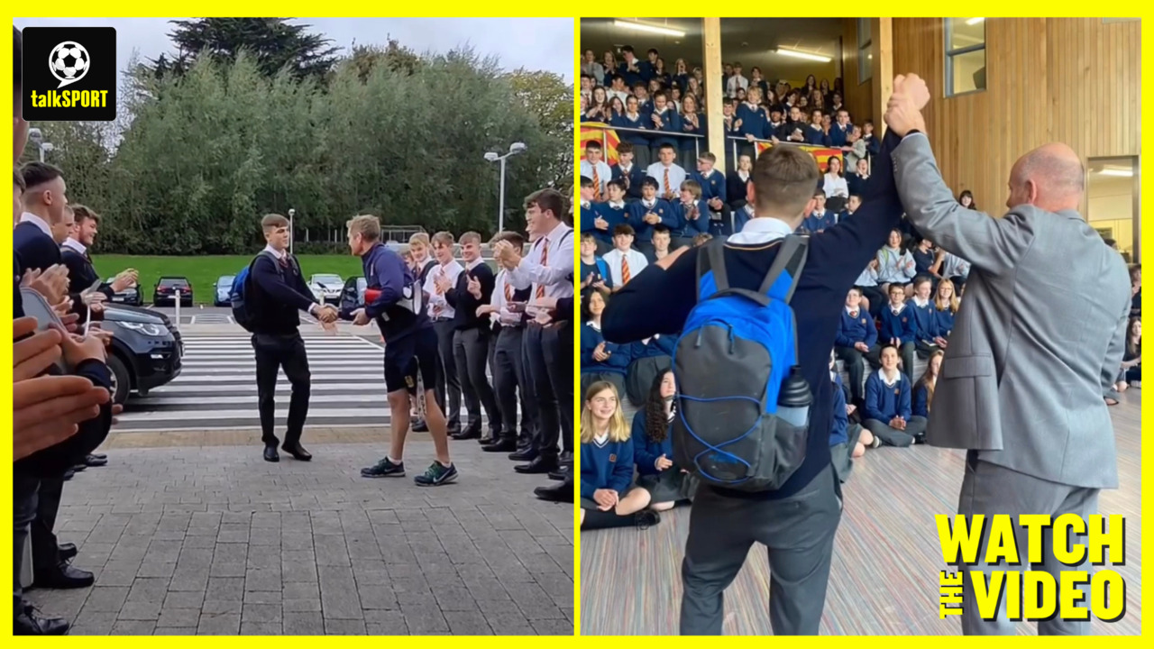 15-year-old amateur boxer receives hero’s welcome back at school after winning gold medal for Ireland in the E