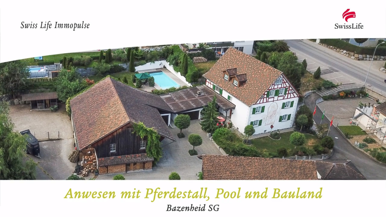 Anwesen Mit Pferdestall Pool Und Bauland In Bazenheid Sg Immobilienvermarktung Immopulse Tv Das Programm Fur Immobilieninteressierte