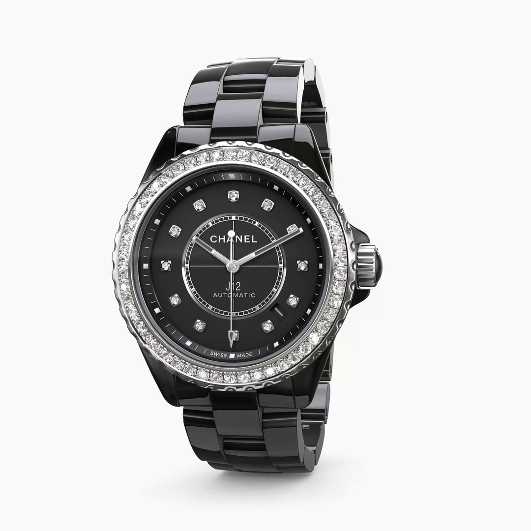 CHANEL　シャネル　時計 J12 Diamond Bezel Watch Caliber 12.1, 38 mm - Black ceramic | CHANEL