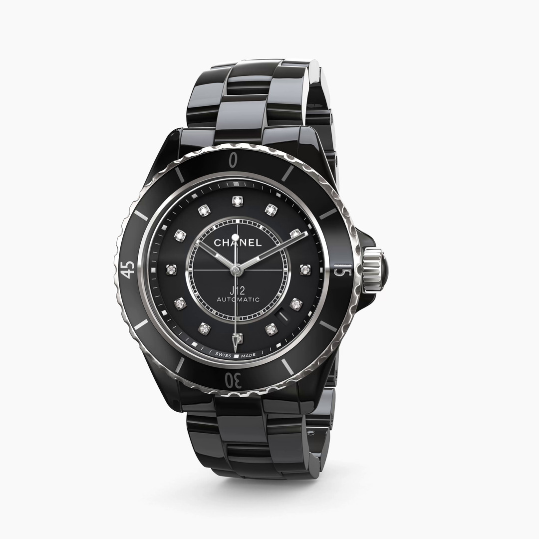 J12 watch Calibre 12.1, 38 mm - Black ceramic | CHANEL