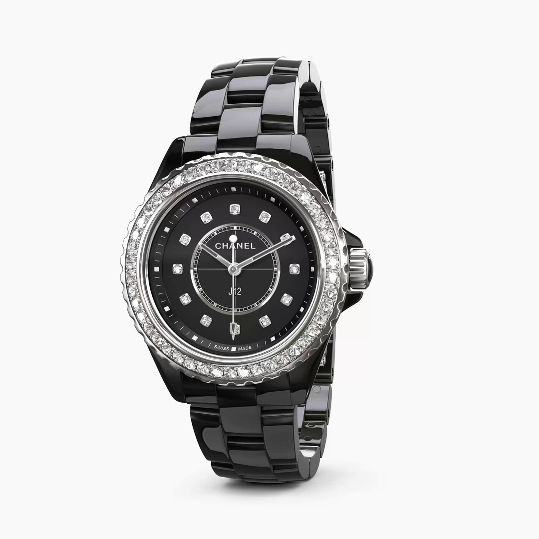 CHANEL  j12 33ミリセラミックレディース ダイヤ J12 ダイヤモンドベゼル キャリバー 12.2, 33mm - ブラック セラミック