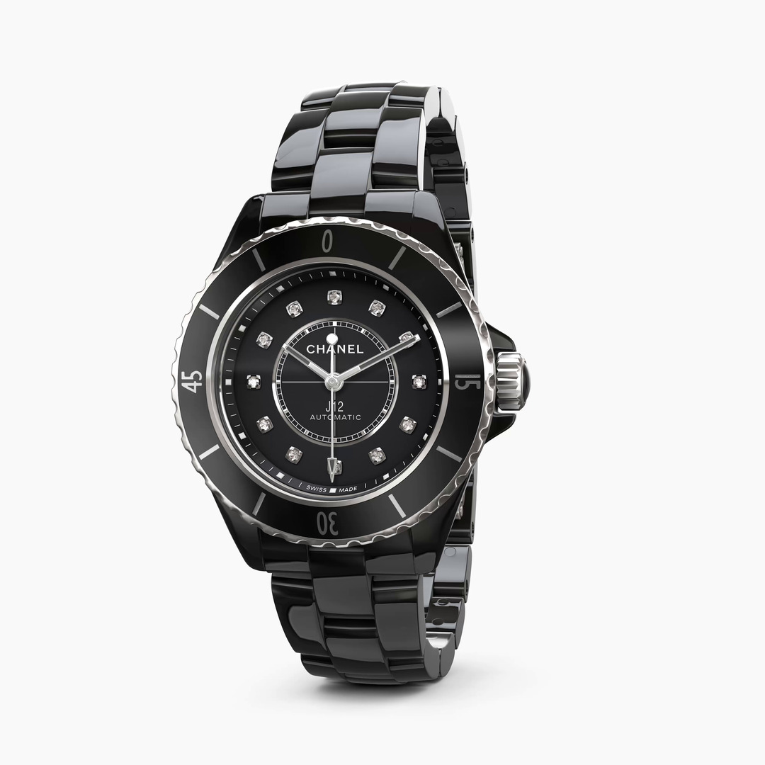 J12 watch Calibre 12.2, 33 mm - Black ceramic | CHANEL