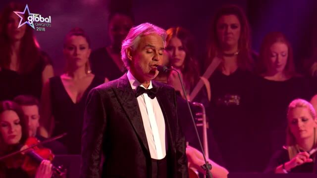 Singer Andrea Bocelli, third from left, his wife Veronica Berti, sons Amos  Bocelli, left, Matteo Botecci, third from right, daughter Virginia Bocelli  and his mother Edi Bocelli, right, arrive at the Latin