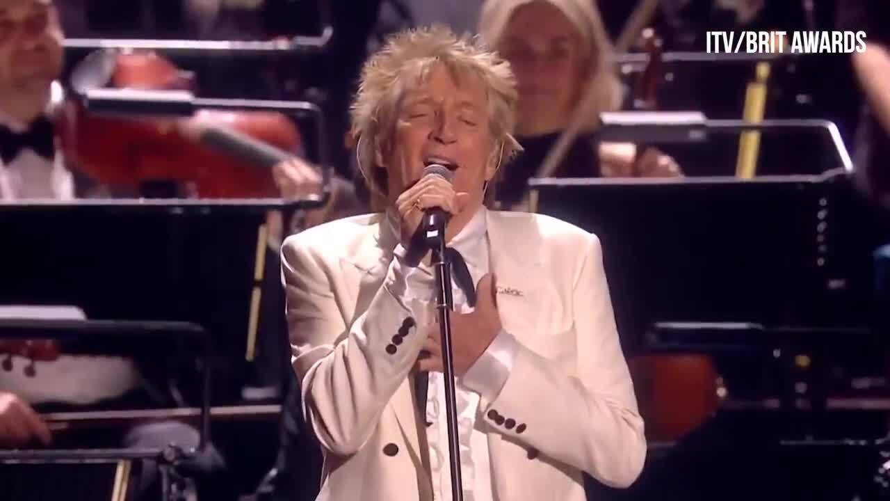 Rod Stewart and Elton John. Pop superstars Rod Stewart