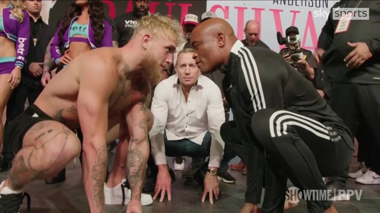 Jake Paul and Anderson Silva share unique face-off! Video Watch TV Show Sky Sports
