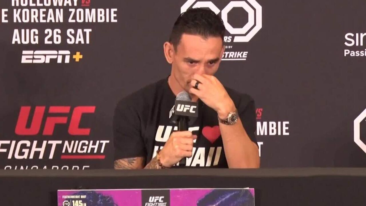 Emotional Max Holloway dedicates fight to victims of Lahaina wildfires Video Watch TV Show Sky Sports