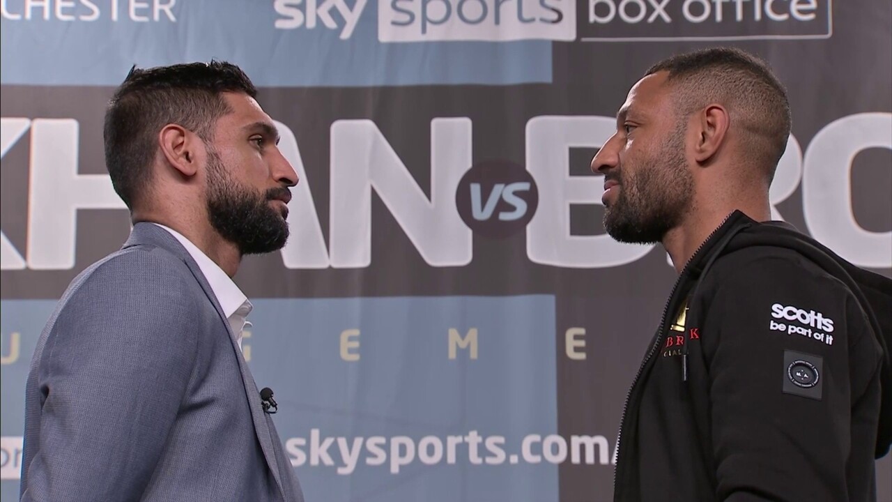 Khan vs Brook Live blog and free stream as rivals go face to face at press conference Boxing News Sky Sports