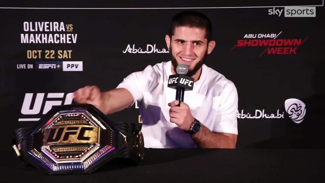 Islam Makhachev wins lightweight title at UFC 280 with a second-round submission of Charles Oliveira News News Sky Sports