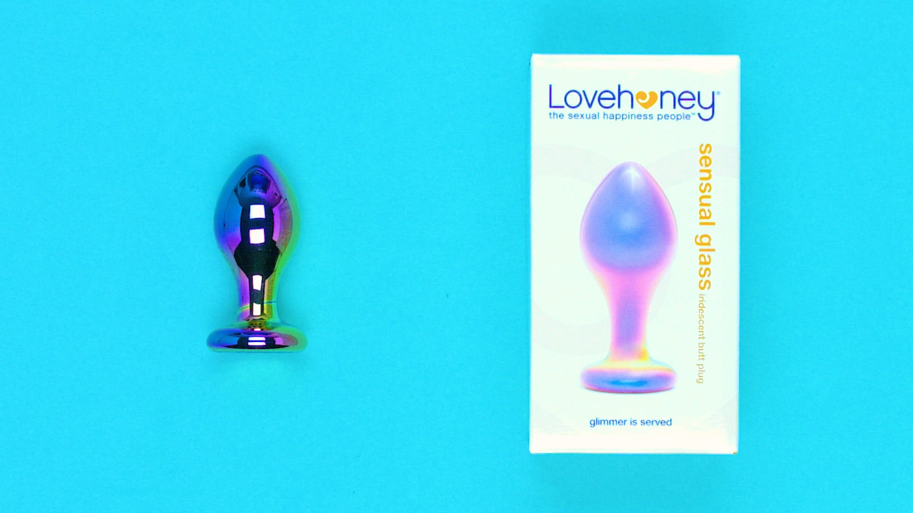 Lovehoney Sensual Glass Small Iridescent Butt Plug 3 Inch - Lovehoney US