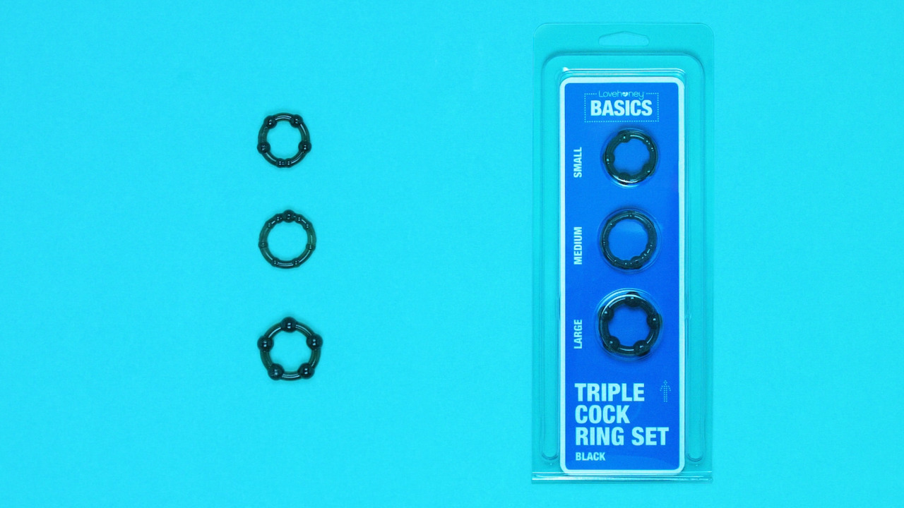 BASICS Triple Cock Ring Set (3 Count) - Lovehoney US