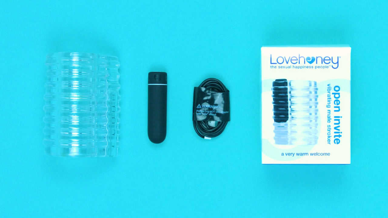 Lovehoney Open Invite Clear Rechargeable Vibrating Male Stroker