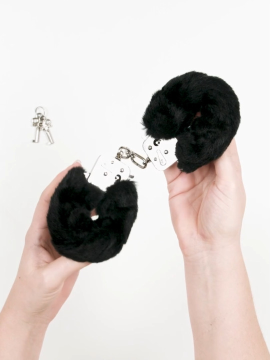 Lovehoney Black Furry Handcuffs
