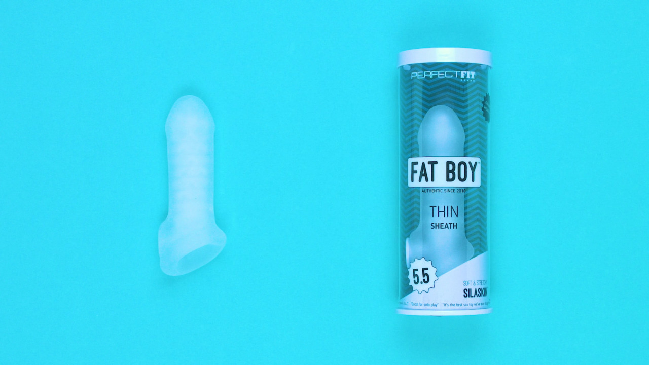 Perfect Fit Fat Boy Thin Textured Penis Extender with Ball Loop