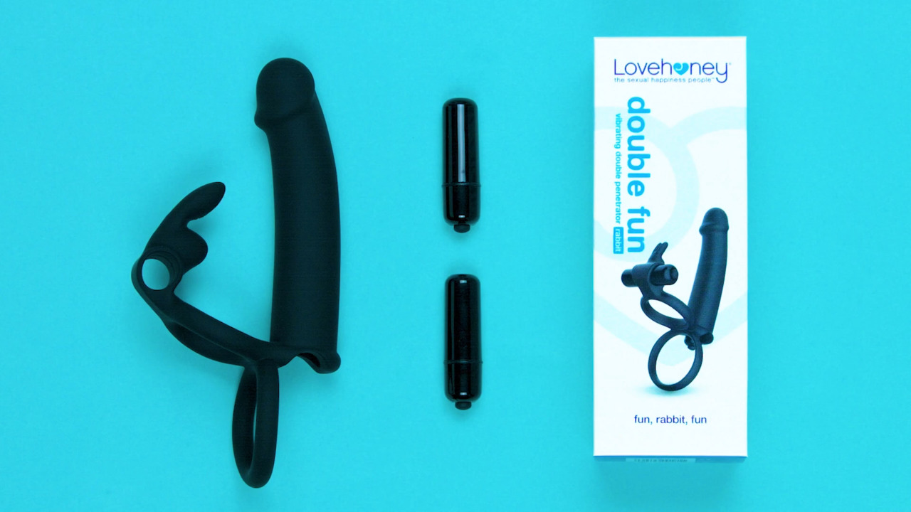 Lovehoney Double Fun Vibrating Rabbit Double Penetration Strap-On -  Lovehoney US