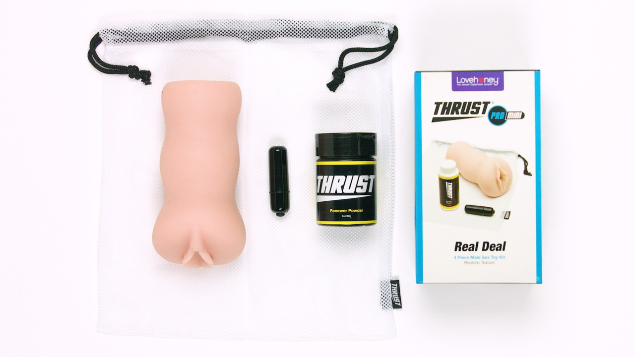 THRUST Pro Mini Real Deal Self-Lubricating Male Masturbator Kit 9.7oz -  Lovehoney