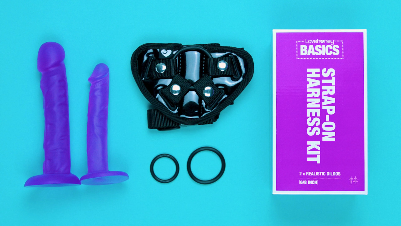 BASICS Strap-On Harness Kit with 2 Dildos - Lovehoney US