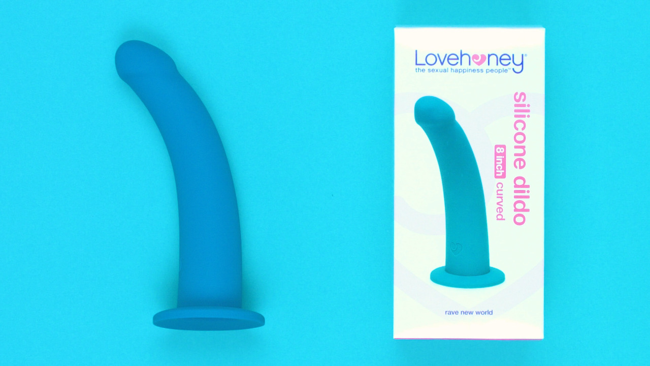 Lovehoney Curved Silicone Suction Cup Dildo 8 Inch image