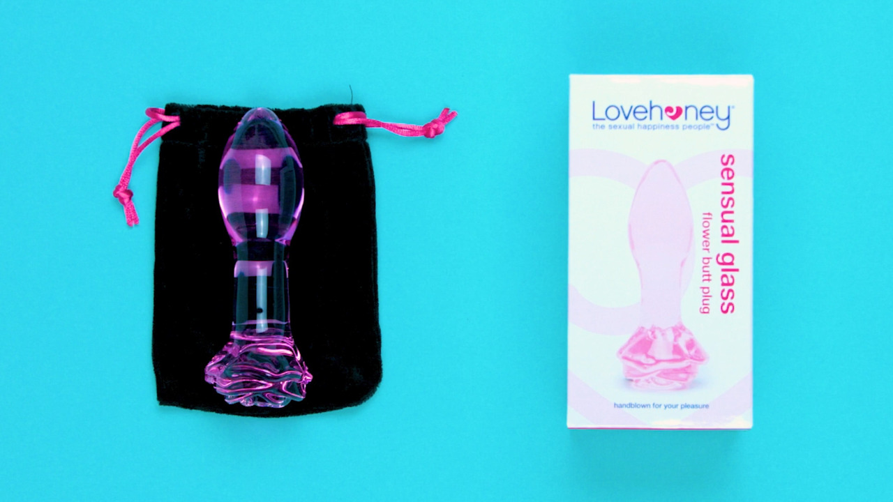 Lovehoney Full Bloom Large Rose Glass Butt Plug 4 Inch - Lovehoney US