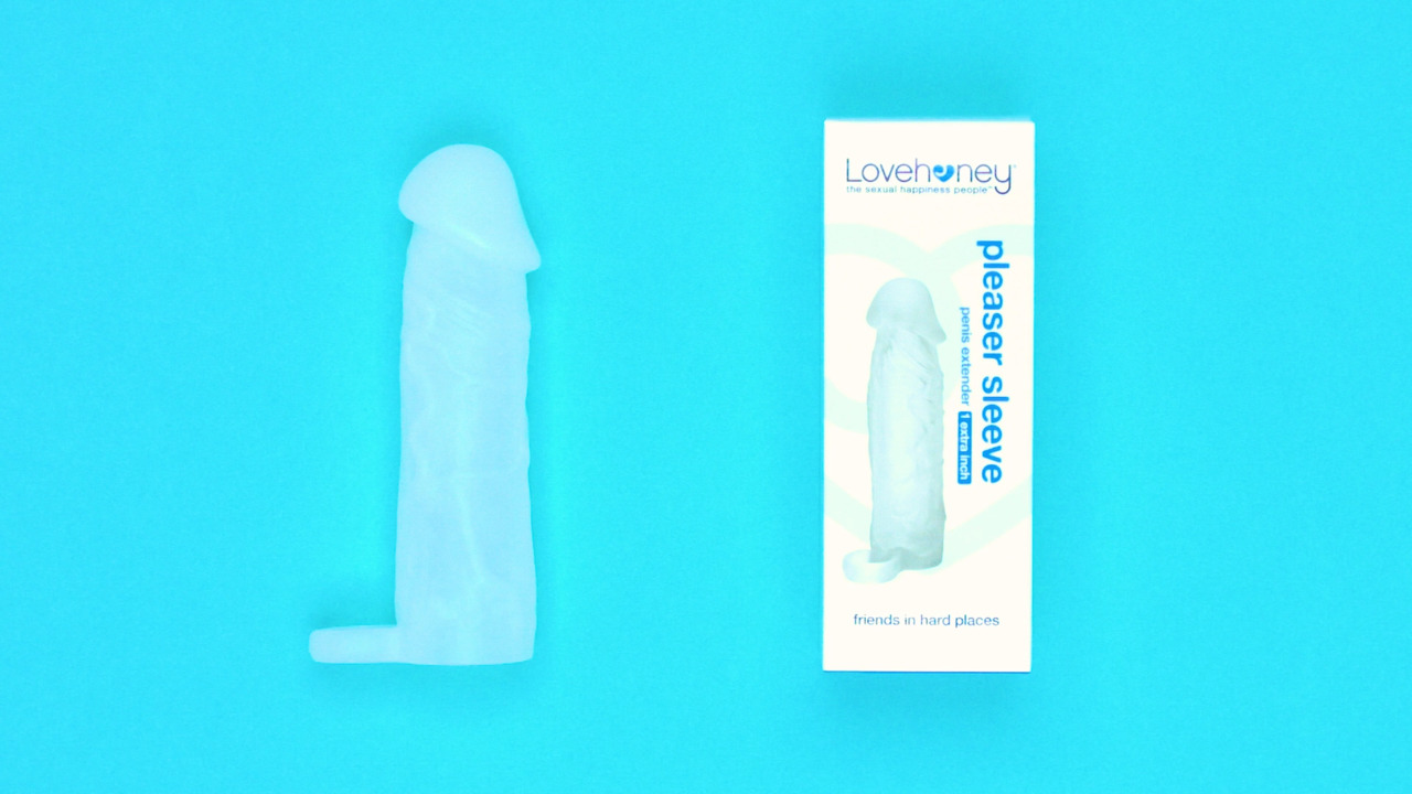 Lovehoney Mega Mighty 1 Extra Inch Silicone Penis Extender Clear picture