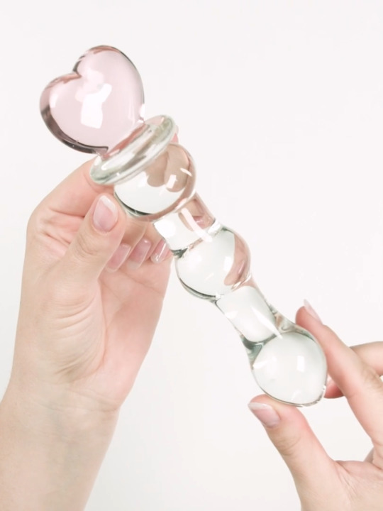 Lovehoney Crystal Heart Wavy Glass Dildo 6 Inch
