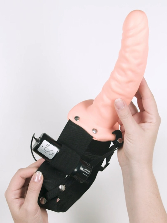 Lovehoney Perfect Partner Unisex Hollow Vibrating Strap-On 8 Inch