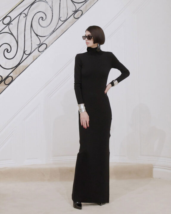 Floor length outlet turtleneck dress