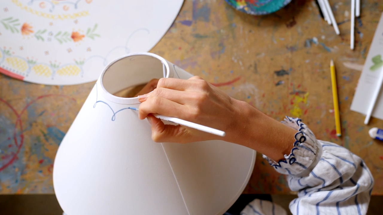A painted lampshade - Part 4 - Painting your lampshade