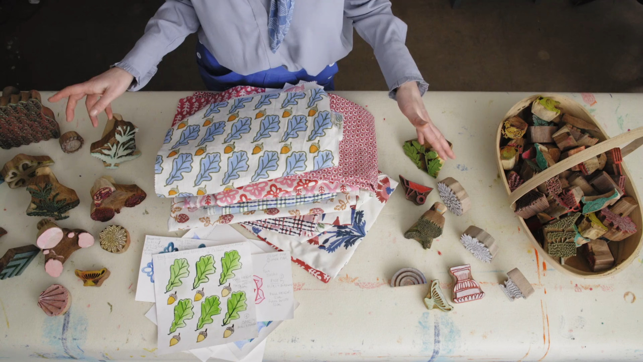 The wooden block printing process