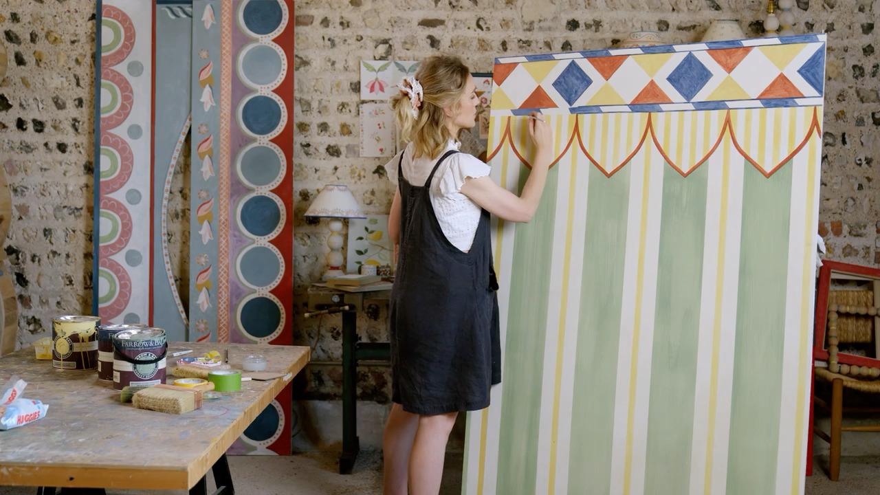 Creating patterns with masking tape and templates