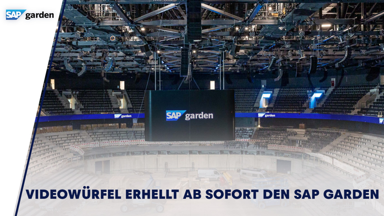 Der Videowürfel im SAP Garden ist in Betrieb genommen